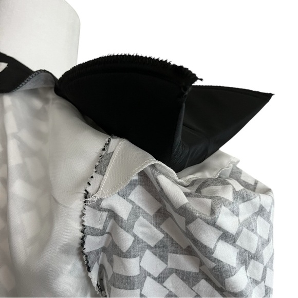 Vintage David Warren Saks Fifth Avenue Size M Black White Structured Bow Jacket - Picture 10 of 12